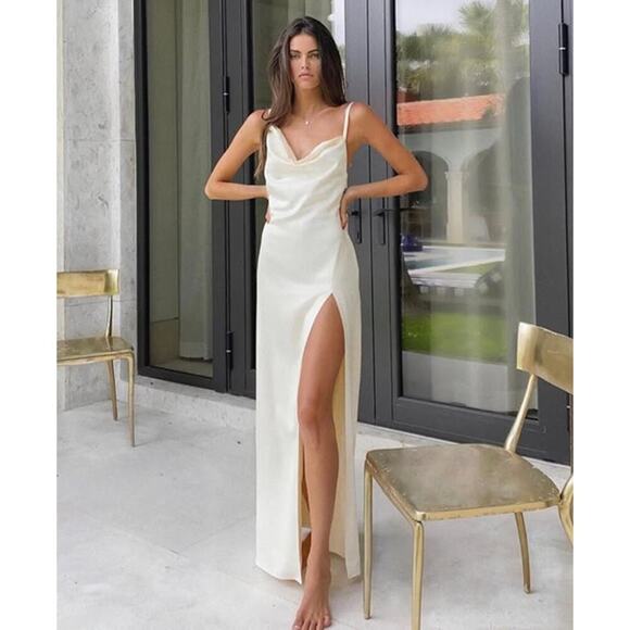 Camila Coelho Reyna Maxi Dress Pearl White Size M - Picture 1 of 9